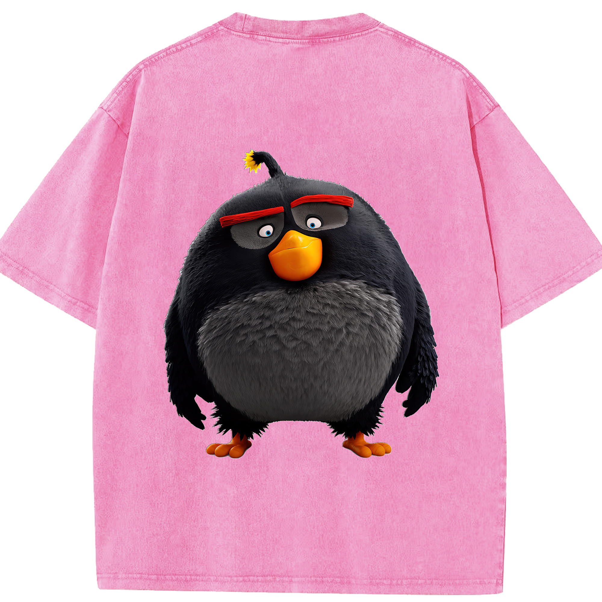 （画像用） Angry Birds アングリーバード 綿100% ヴィンテージ風 半袖Tシャツ（背面プリント）